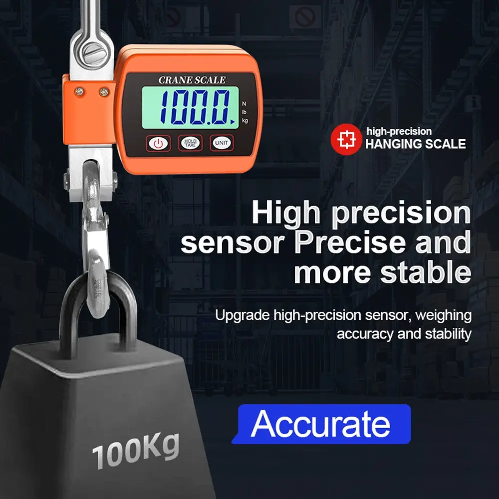 0.05-500kg LCD Digital Scale Crane Scale Portable Industrial Electronic Scale Heavy Duty Weight Hook-Hanging Scale
