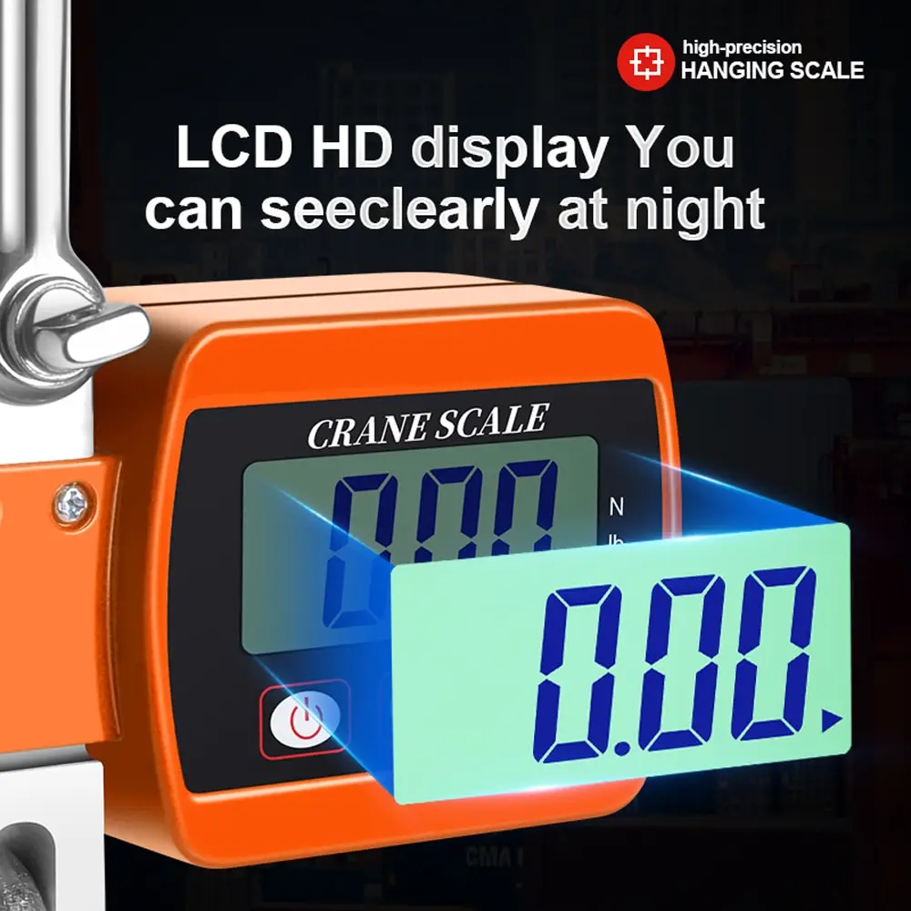 0.05-500kg LCD Digital Scale Crane Scale Portable Industrial Electronic Scale Heavy Duty Weight Hook-Hanging Scale