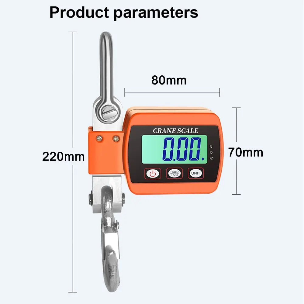0.05-500kg LCD Digital Scale Crane Scale Portable Industrial Electronic Scale Heavy Duty Weight Hook-Hanging Scale