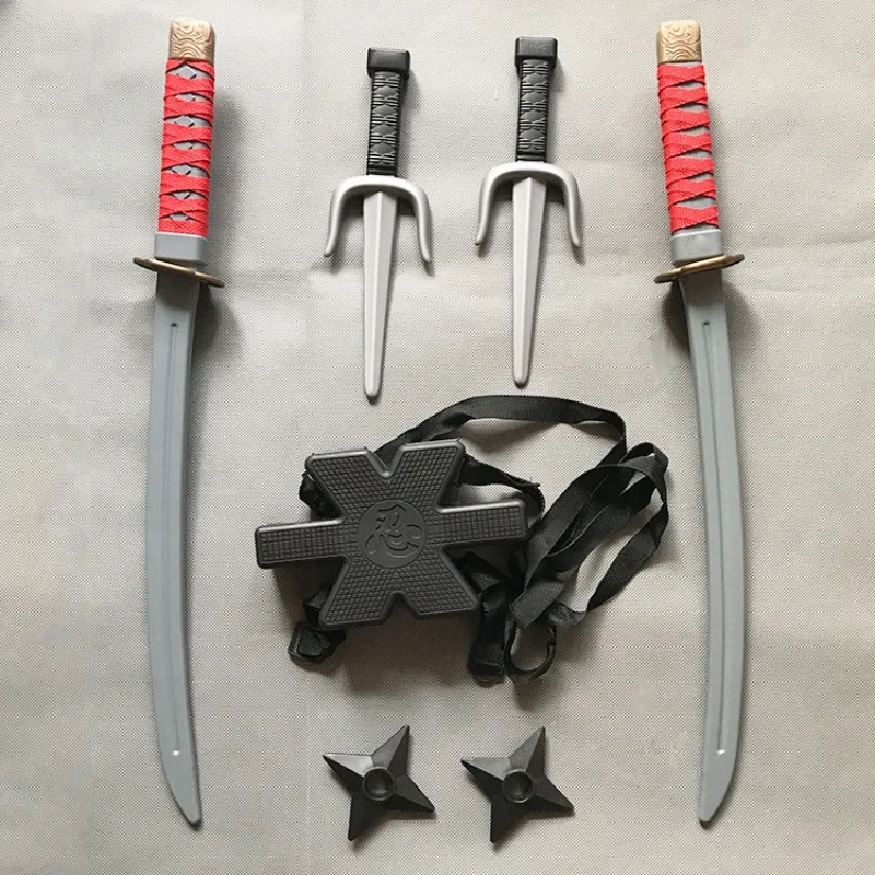 1: 1 Ninja Set Halloween Children's Japanese Samurai Cos Toy Knife Set Dagger Dart Toy Model Gift Collection Bizarre Toy