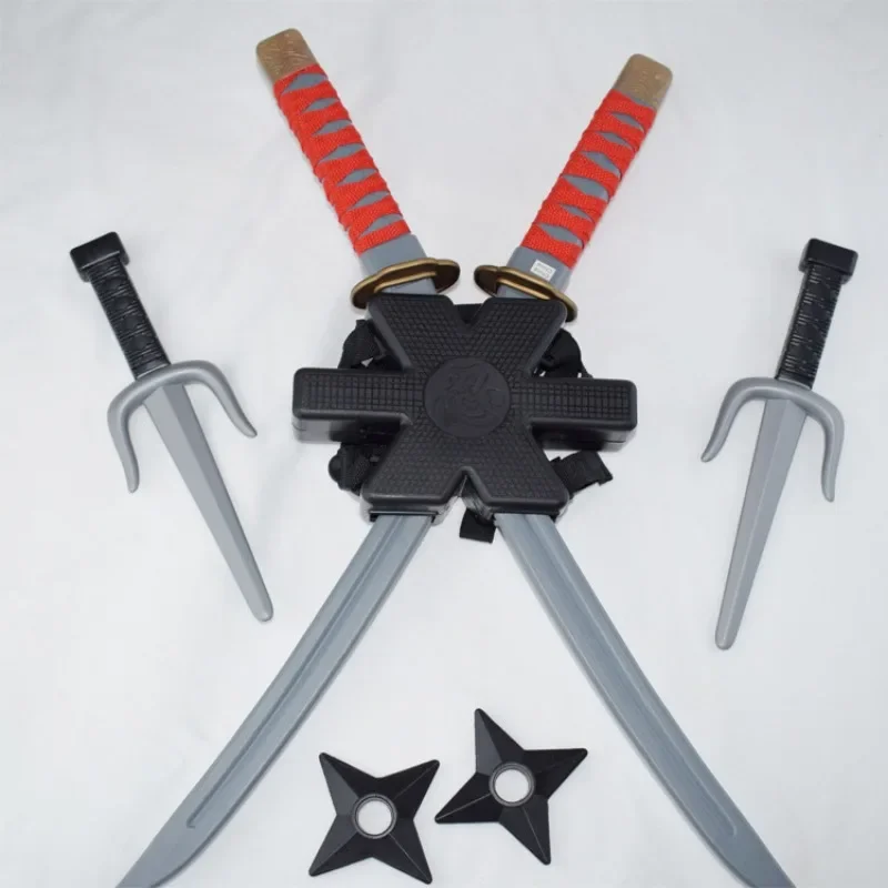 1: 1 Ninja Set Halloween Children's Japanese Samurai Cos Toy Knife Set Dagger Dart Toy Model Gift Collection Bizarre Toy