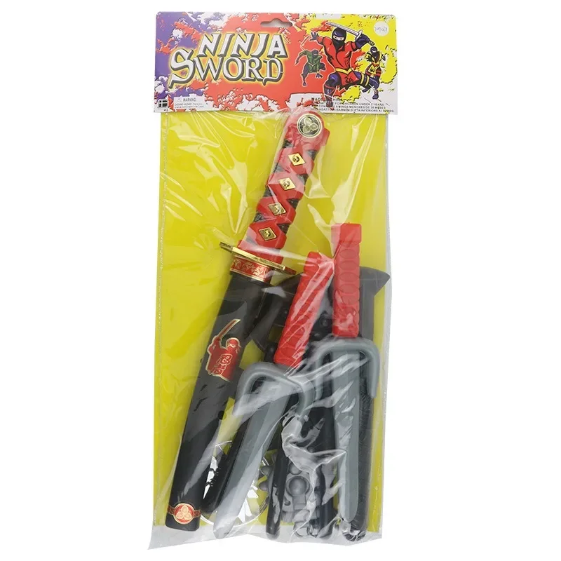 1: 1 Ninja Set Halloween Children's Japanese Samurai Cos Toy Knife Set Dagger Dart Toy Model Gift Collection Bizarre Toy