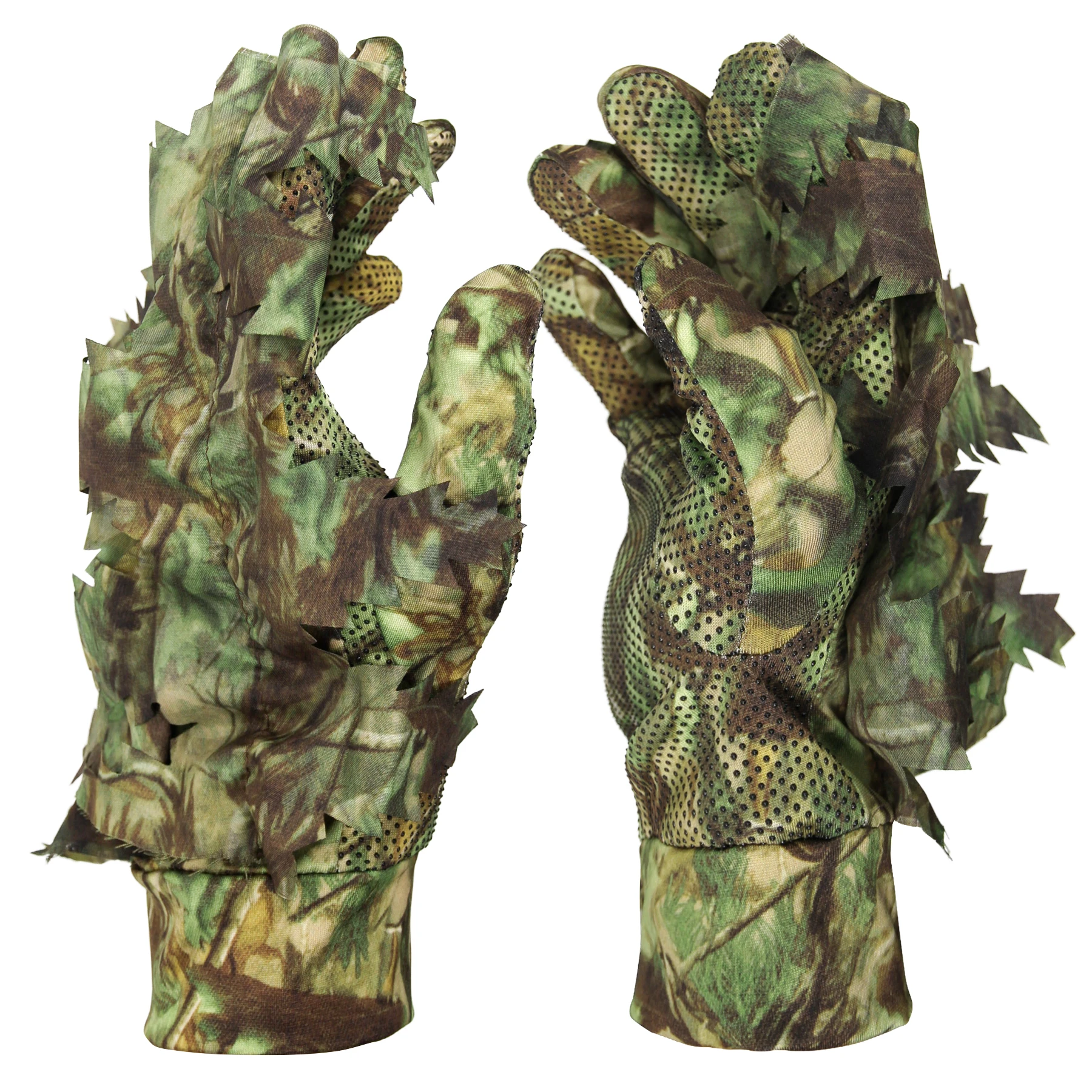 1 Pair Sneaky 3D Leaf Camo Gloves Full Finger Comfortable Non-slip Durable For Outdoor Hunting Fishing CS Shooting 1 Pair Sneaky 3D Leaf Camo Gloves Full Finger Comfortable Non-slip Durable For Outdoor Hunting Fishing CS Shooting