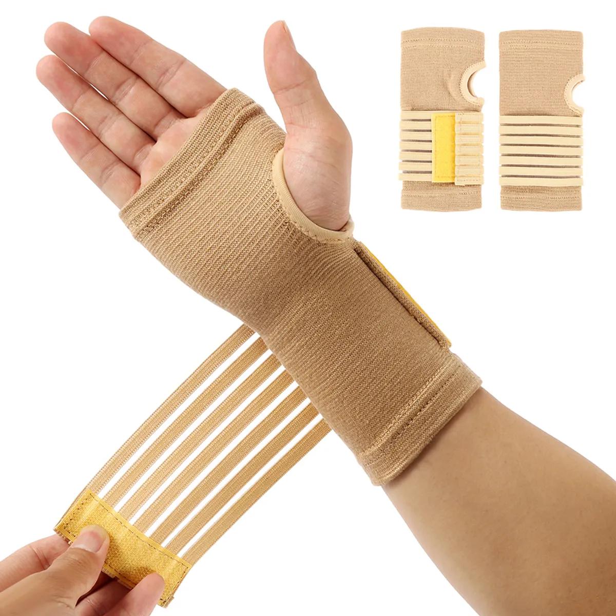 1 Pair Sports Safety Wristband Elastic Bandage Wrist Guard Support Arthritis Sprain Band Carpal Protector Hand Shaping 1 Pair Sports Safety Wristband Elastic Bandage Wrist Guard Support Arthritis Sprain Band Carpal Protector Hand Shaping