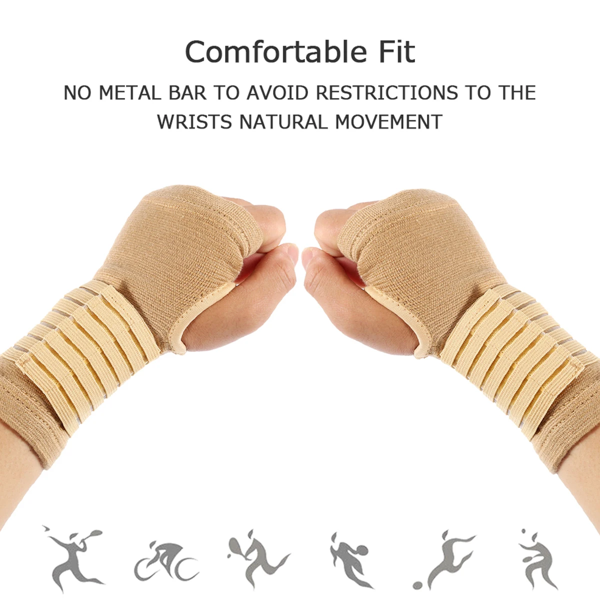 1 Pair Sports Safety Wristband Elastic Bandage Wrist Guard Support Arthritis Sprain Band Carpal Protector Hand Shaping 1 Pair Sports Safety Wristband Elastic Bandage Wrist Guard Support Arthritis Sprain Band Carpal Protector Hand Shaping