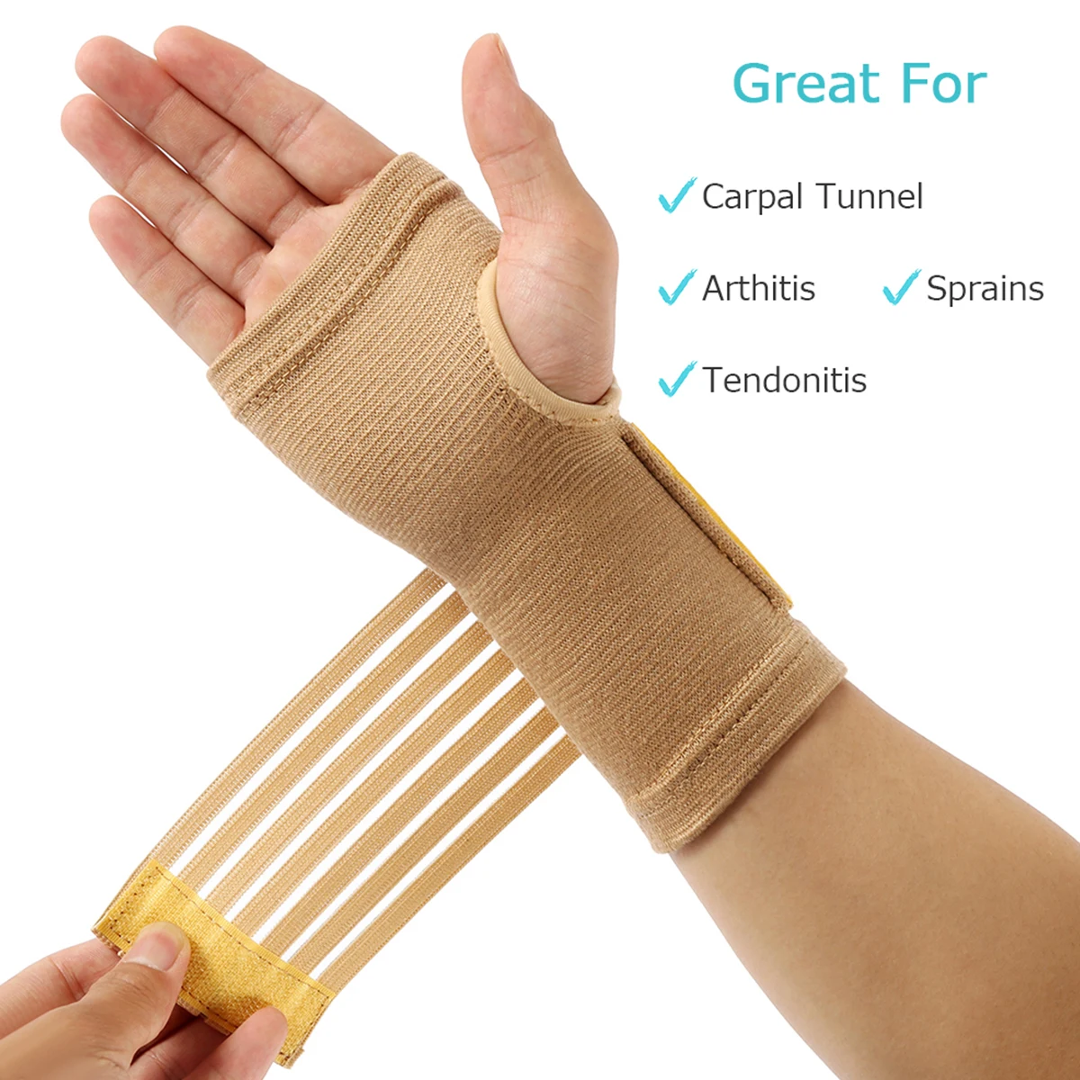 1 Pair Sports Safety Wristband Elastic Bandage Wrist Guard Support Arthritis Sprain Band Carpal Protector Hand Shaping 1 Pair Sports Safety Wristband Elastic Bandage Wrist Guard Support Arthritis Sprain Band Carpal Protector Hand Shaping