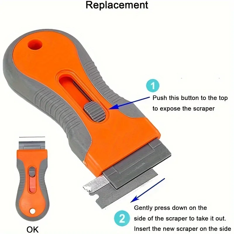 1 Set Glue Removal Blade With 10 Blades, Telescopic Adjustment Knife, Cleaning Scraper Tool For Removing