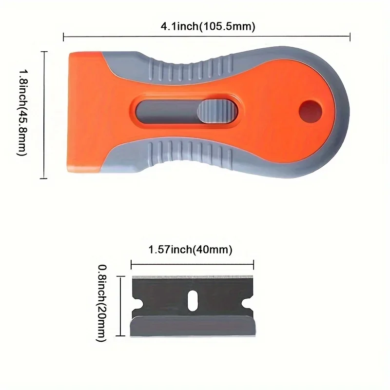 1 Set Glue Removal Blade With 10 Blades, Telescopic Adjustment Knife, Cleaning Scraper Tool For Removing
