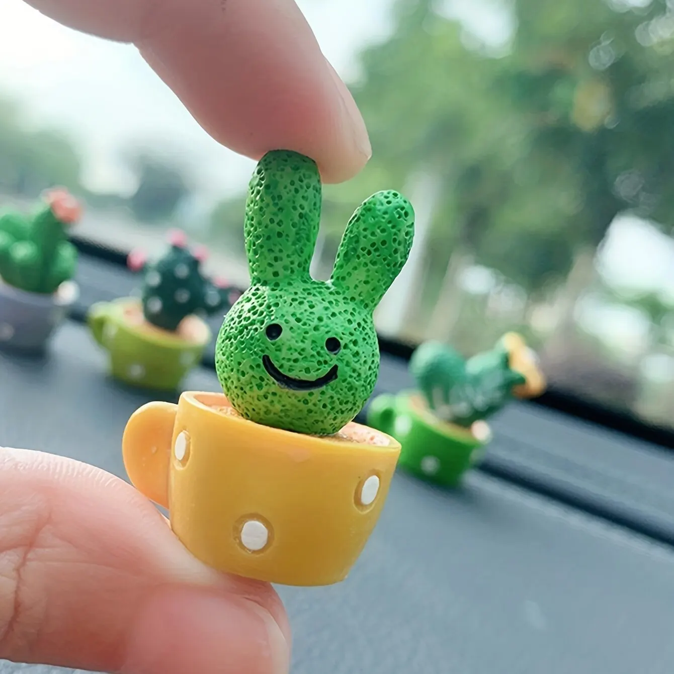 1 Set Of 4 Resin Succulent Cactus Mini Green Plant Car Office Home Living Room Crafts 1 Set Of 4 Resin Succulent Cactus Mini Green Plant Car Office Home Living Room Crafts