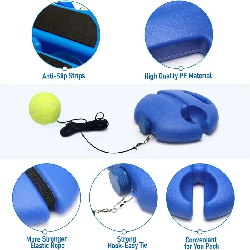 1 Set Tennis Trainer With Tennis Bounce Ball And Practice Ropes, Suitable For Indoor Outdoor Tennis Training Padel
