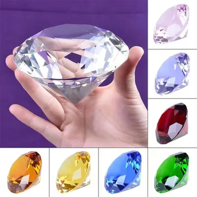 10 Colors Crystal Diamond Shaped Paperweight Decorative Cut Glass Giant Gemstone Wedding Office Desktop Ornament