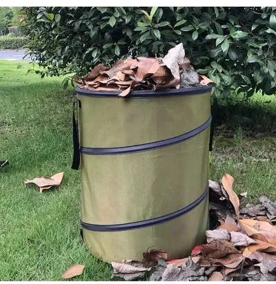 10 Gallons Foldable Oxford Cloth Leaf Litter Gardening Tools Outdoor Trash Can Yard Waste Container Home Garden Leaf