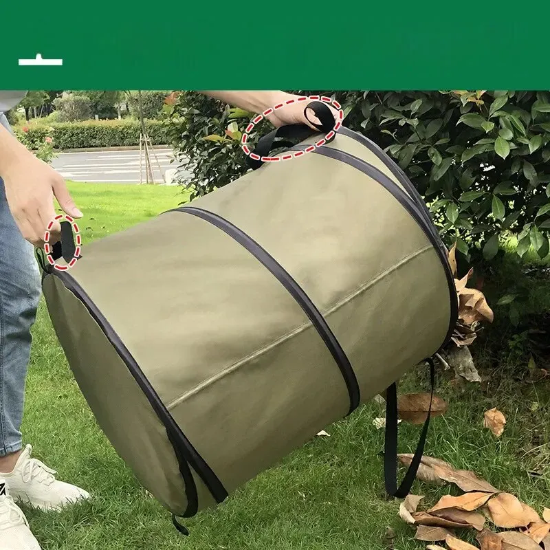 10 Gallons Foldable Oxford Cloth Leaf Litter Gardening Tools Outdoor Trash Can Yard Waste Container Home Garden Leaf