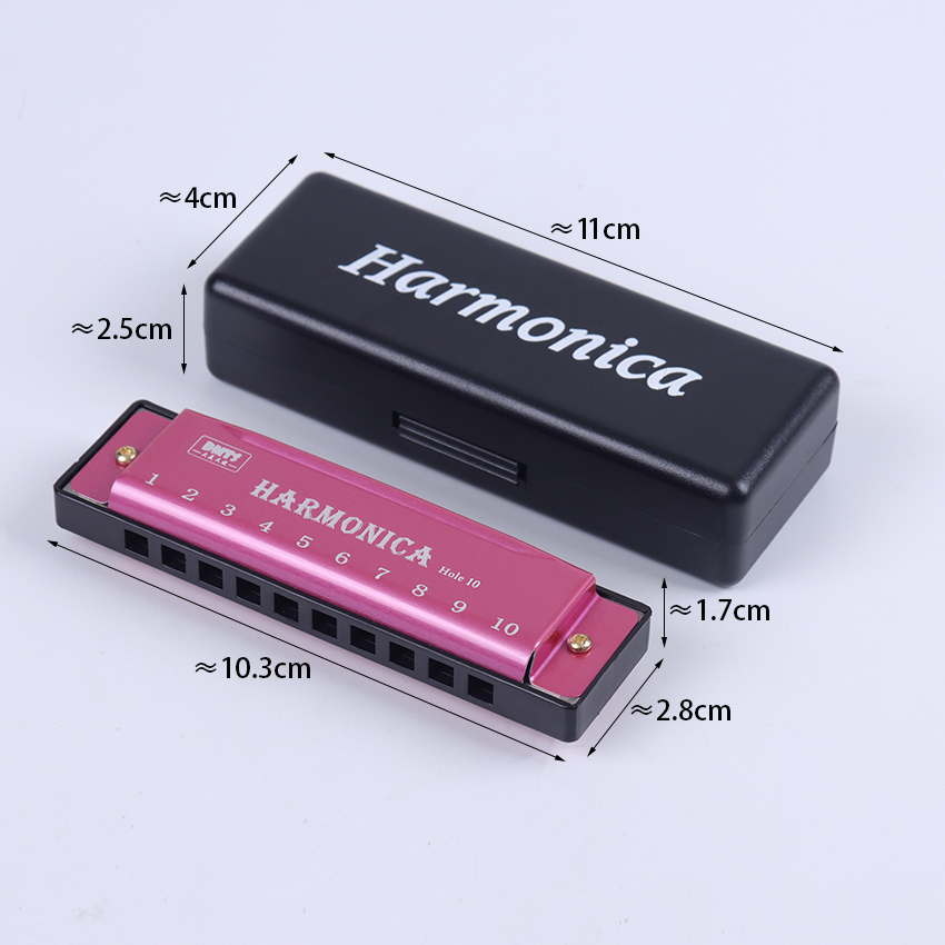 10 Hole Harmonica Instrument Beginner Children Early Educational Music Instrument Toys Gift Copper Core Resin Harmonica