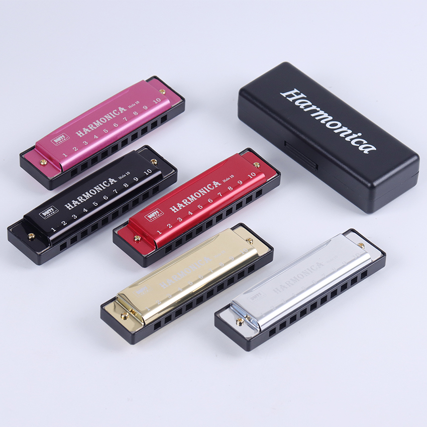 10 Hole Harmonica Instrument Beginner Children Early Educational Music Instrument Toys Gift Copper Core Resin Harmonica