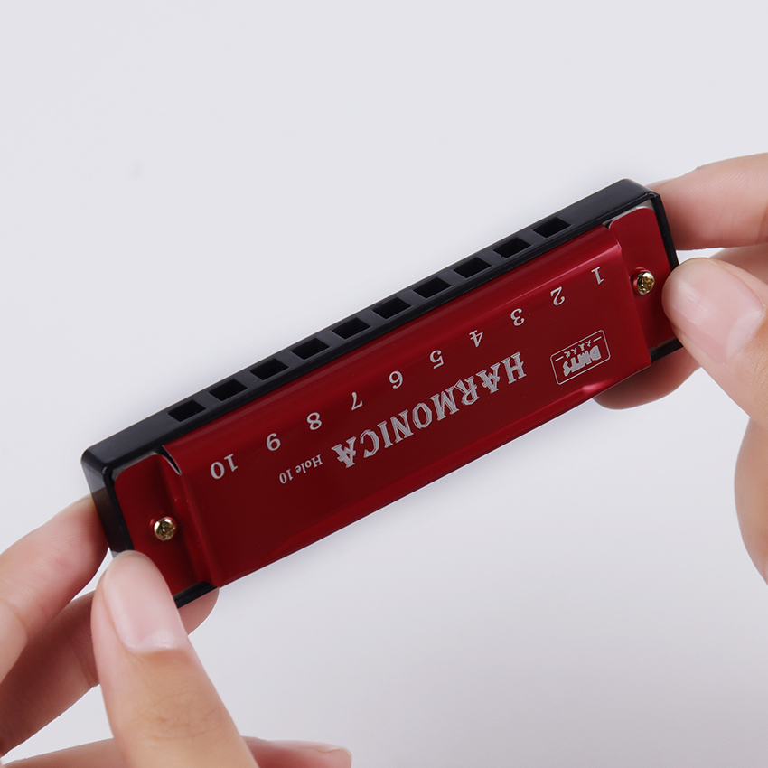 10 Hole Harmonica Instrument Beginner Children Early Educational Music Instrument Toys Gift Copper Core Resin Harmonica