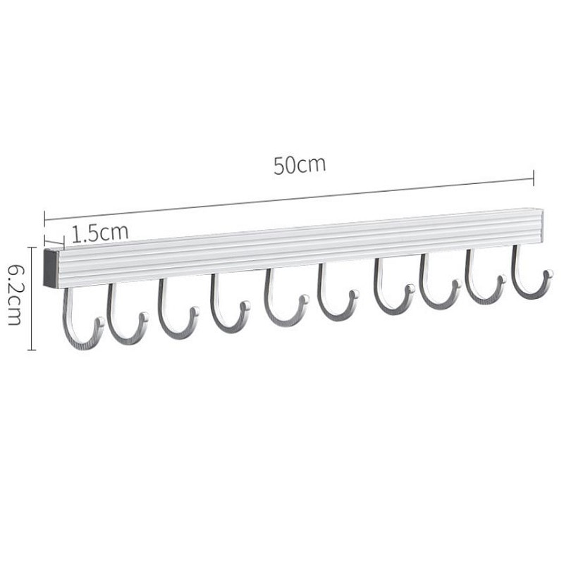 10 Hooks Aluminum Kitchen Utensil Rack 10 Hooks Aluminum Kitchen Utensil Rack