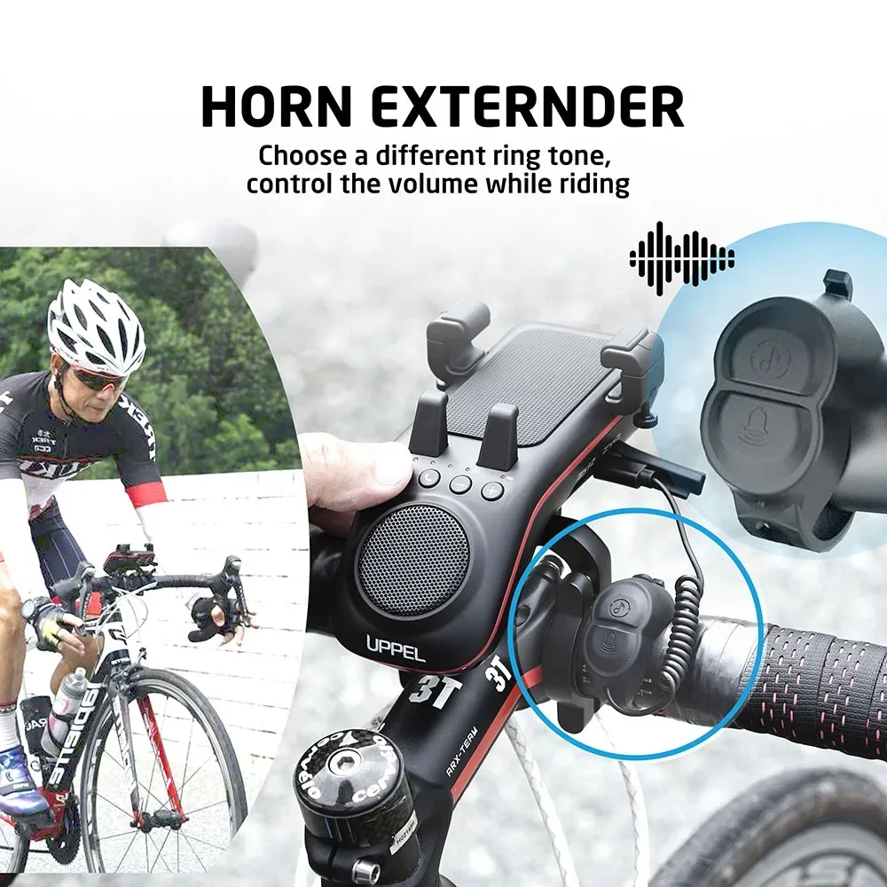 10 in 1 Bike Light 5000mAh Rechargeable Front Lamp Bicycle Phone Holder with Bluetooth Speaker Cycling Bell Accessories
