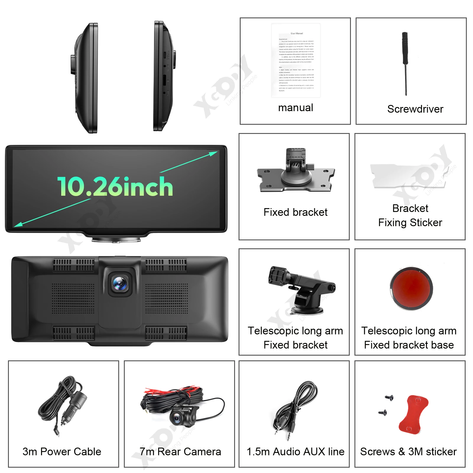 10 Inch 4K Dash Cam Wireless Carplay Android Auto Car DVR GPS WiFi Navigation Rearview Camera Dashboard Video 10 Inch 4K Dash Cam Wireless Carplay Android Auto Car DVR GPS WiFi Navigation Rearview Camera Dashboard Video