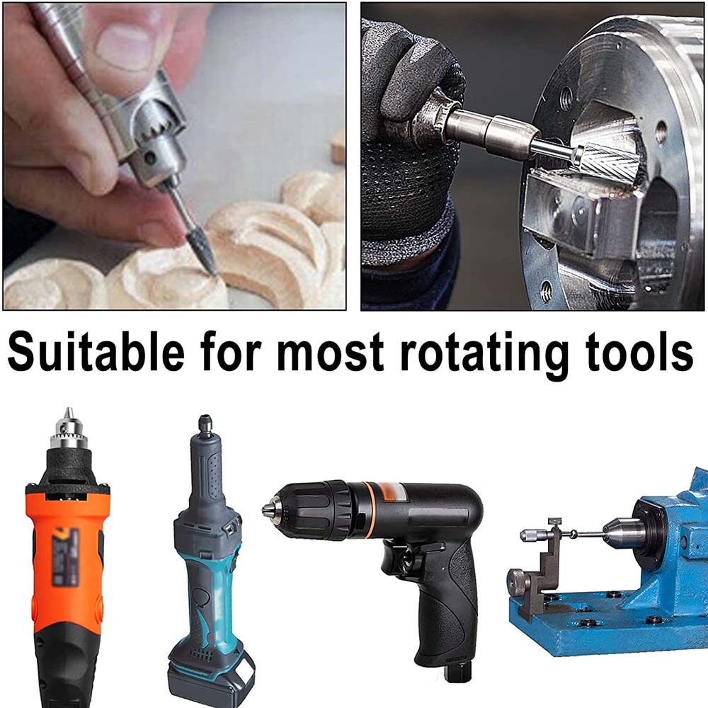 10 pcs 1/8 Shank Tungsten Carbide Milling Cutter Rotary Tool Burr Double Diamond Cut Rotary Dremel Tools Electric
