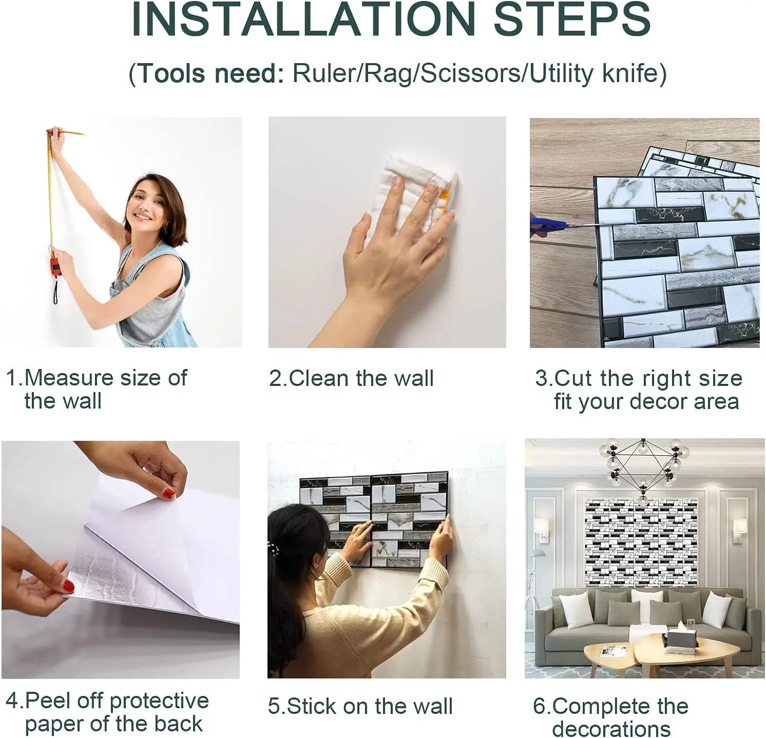 10 pcs Tile Wall Sticker Self Adhesive Home Decor 3D PVC sticker Covers For Kitchen Cupboard Bathroom Waterproof 10 pcs Tile Wall Sticker Self Adhesive Home Decor 3D PVC sticker Covers For Kitchen Cupboard Bathroom Waterproof