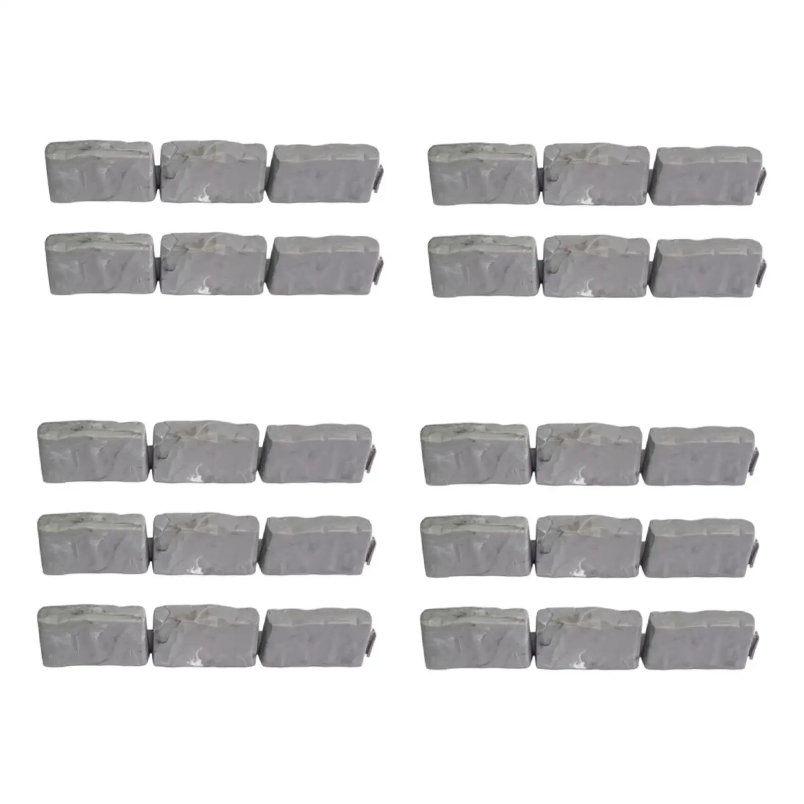 10-Piece Faux Stone Garden Edging Set – 3 Connected Stones per Section, 30-Stone Look