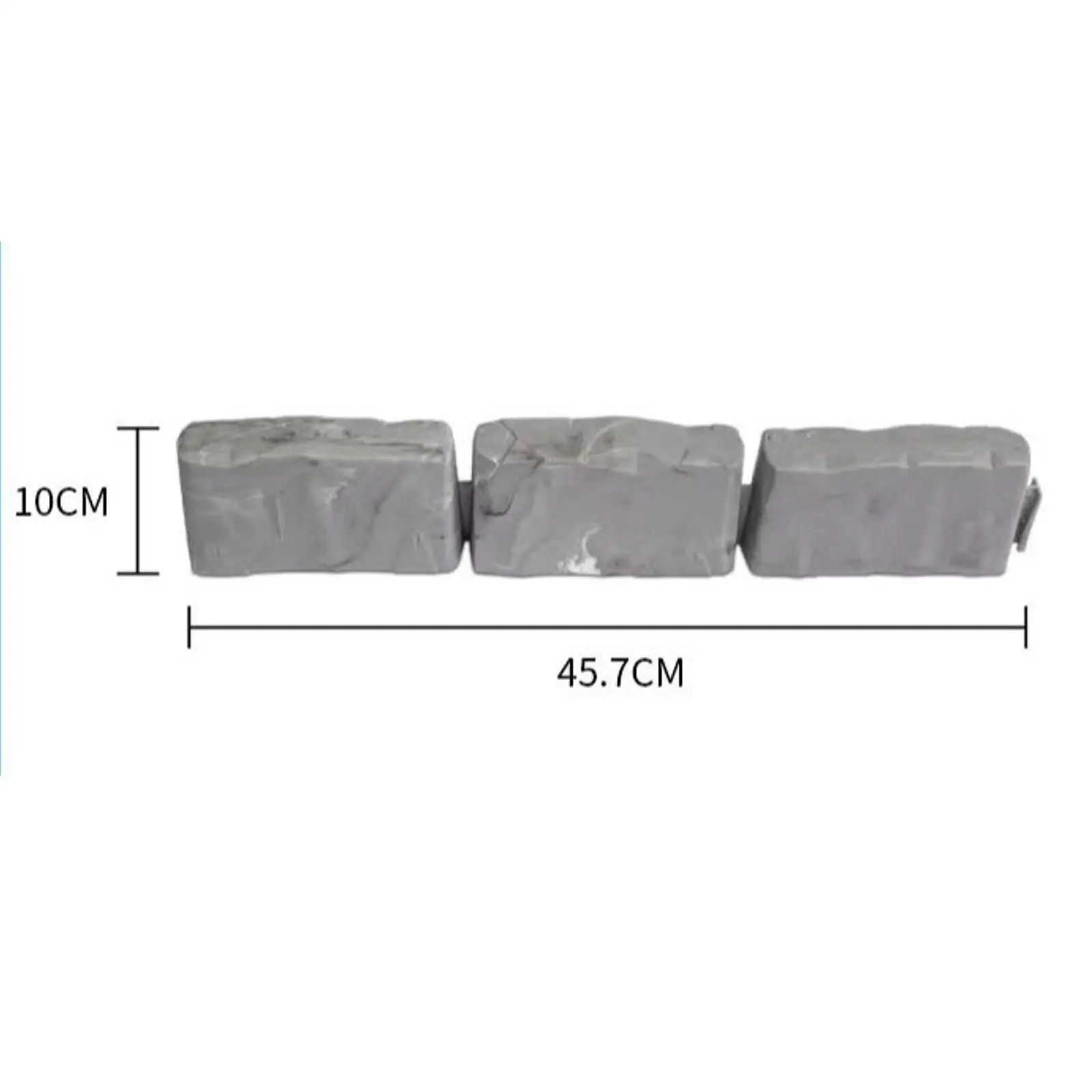 10-Piece Faux Stone Garden Edging Set – 3 Connected Stones per Section, 30-Stone Look