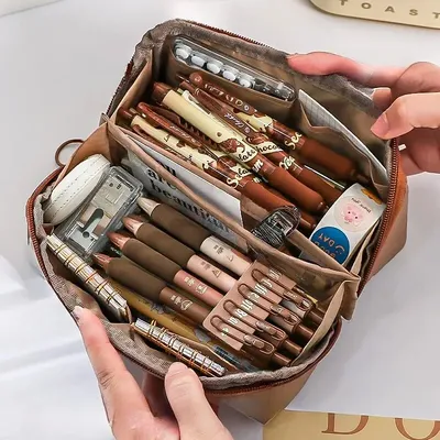 10-tier Card-pibara High-capacity Transparent Pen Bag with Beautiful Appearance, Multi-functional Pencil Case for