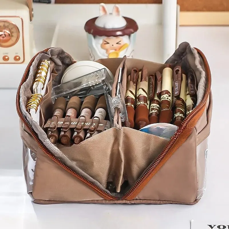 10-tier Card-pibara High-capacity Transparent Pen Bag with Beautiful Appearance, Multi-functional Pencil Case for