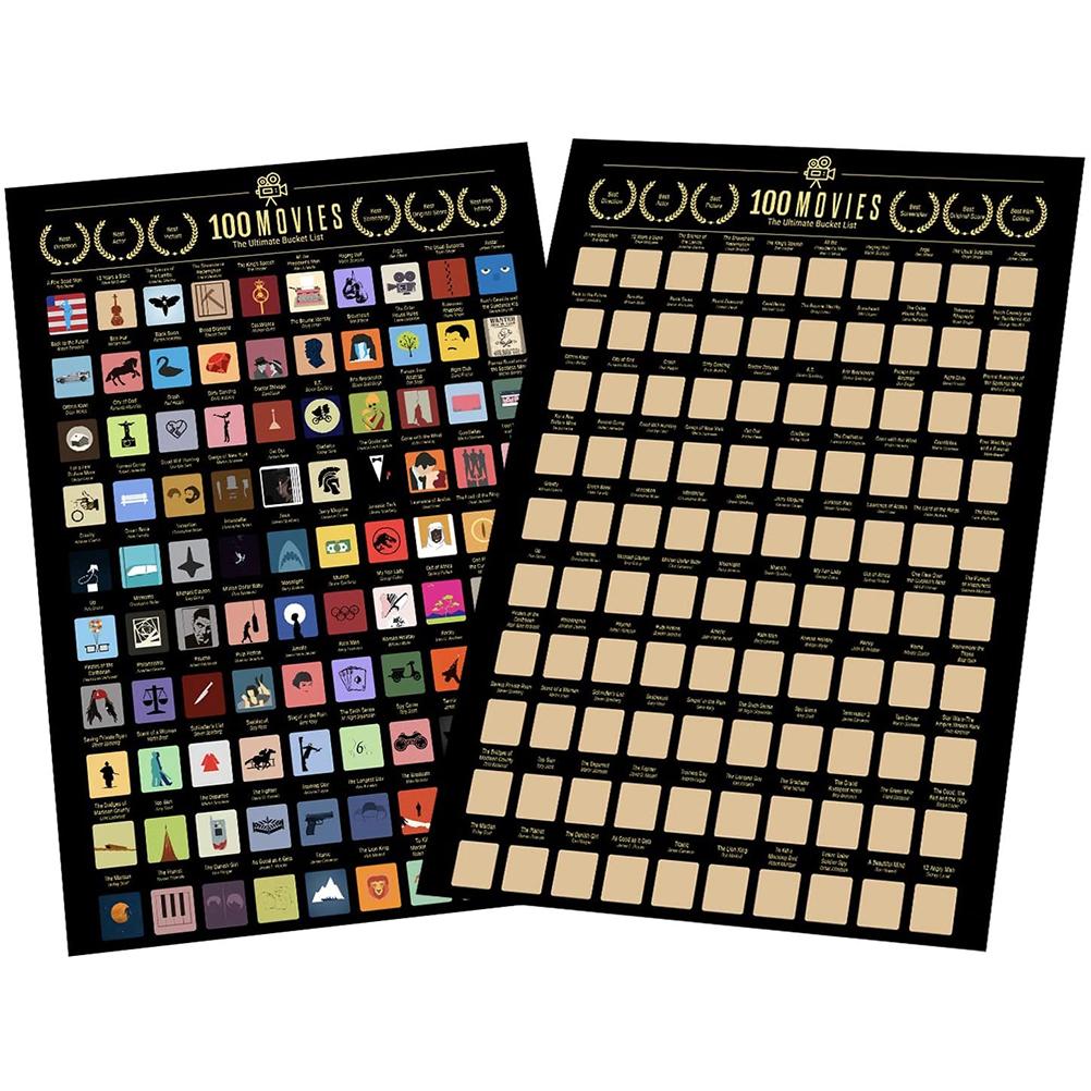 100 Movie Scratch Off Poster with Scraper 100 Movie Scratch Off Poster with Scraper