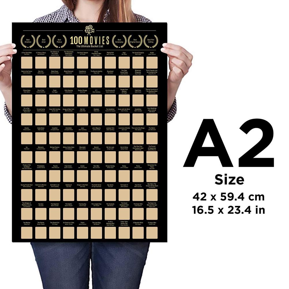 100 Movie Scratch Off Poster with Scraper 100 Movie Scratch Off Poster with Scraper