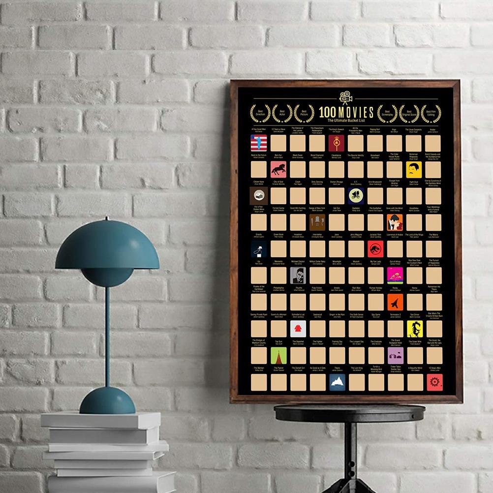 100 Movie Scratch Off Poster with Scraper 100 Movie Scratch Off Poster with Scraper