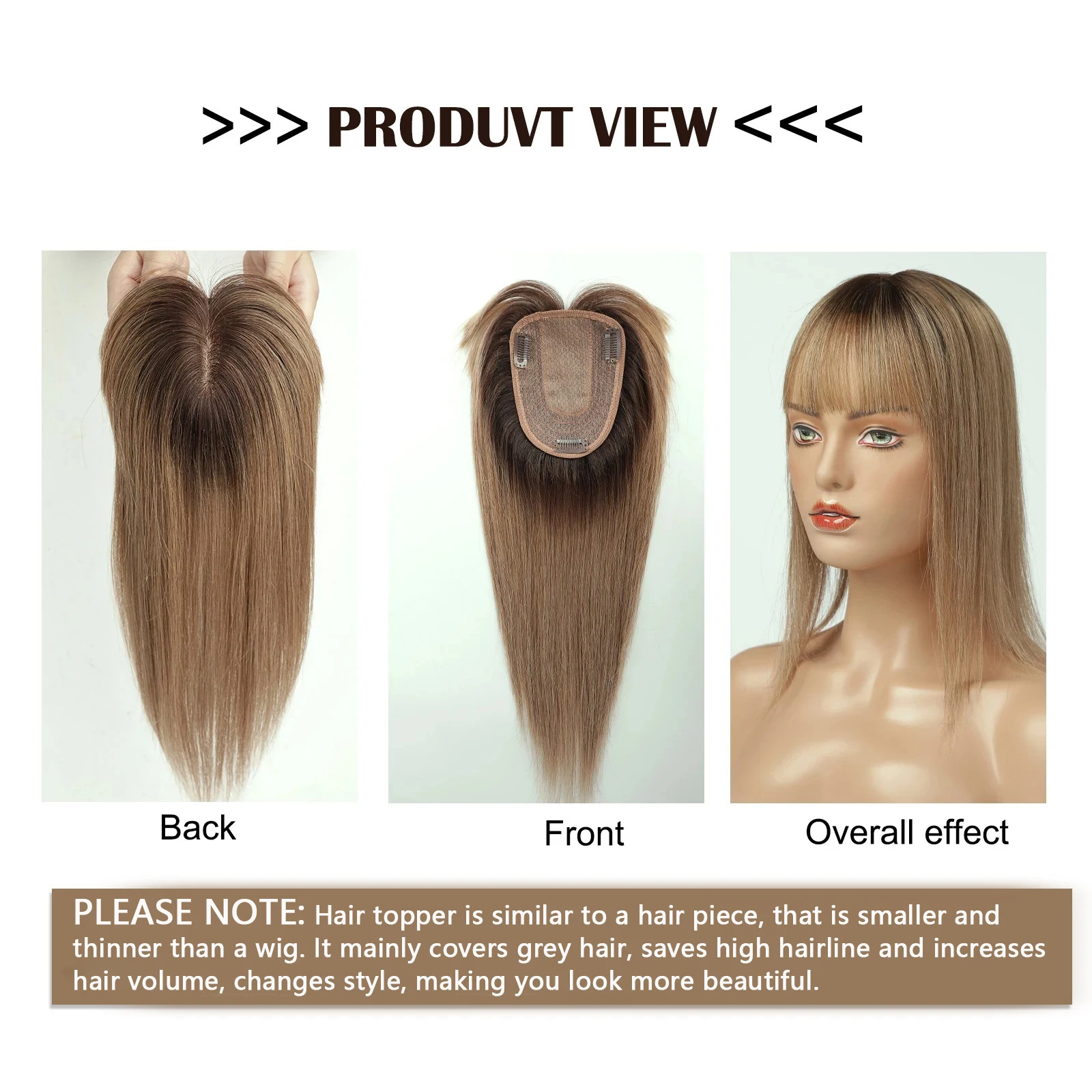 100% Remy Human Hair Toppers with Bangs 14in Brown Ombre Human Hair Pieces for Women with Thinning Hair Silk Base Clip 100% Remy Human Hair Toppers with Bangs 14in Brown Ombre Human Hair Pieces for Women with Thinning Hair Silk Base Clip