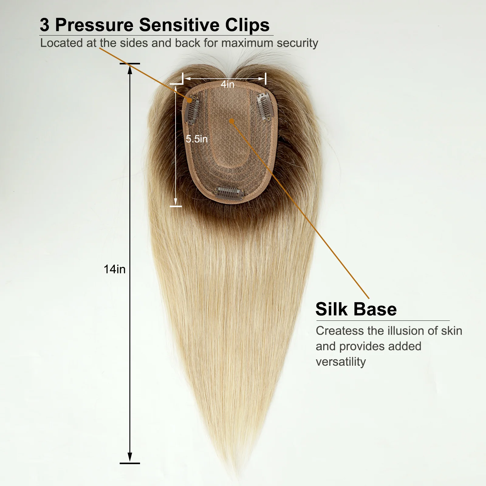 100% Remy Human Hair Toppers with Bangs Platinum Blonde Ombre Human Hair Pieces for Women Thin Hair Silk Base Clip in 100% Remy Human Hair Toppers with Bangs Platinum Blonde Ombre Human Hair Pieces for Women Thin Hair Silk Base Clip in