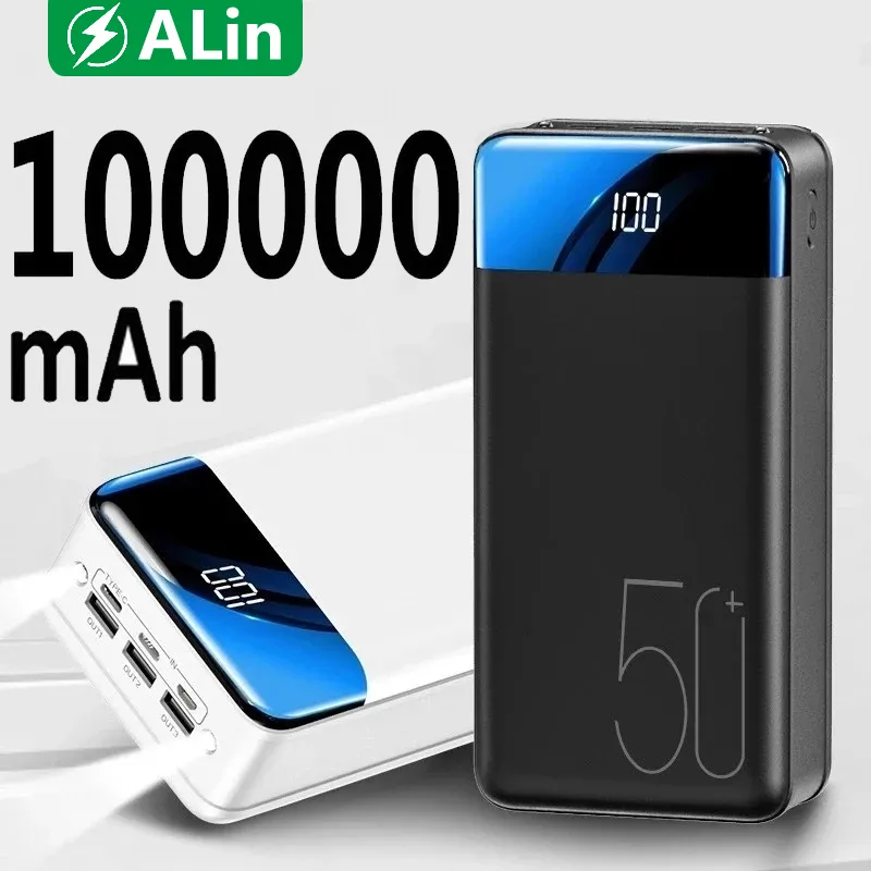 100000mAh Large Capacity Power Bank Mobile Phone Super Fast Charging Mobile Power Tablet Mobile Computer External Power