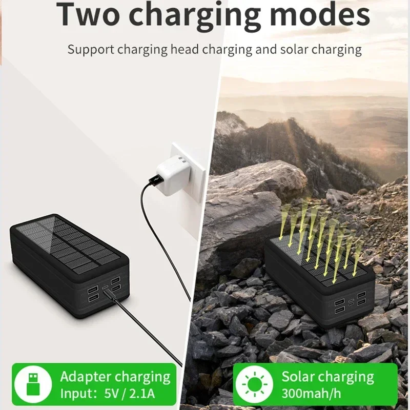 100000mAh Solar Power Bank 4USB 2.1A Large Capacity External Battery Mobile Phone Wireless Fast Charging Mobile Phone 100000mAh Solar Power Bank 4USB 2.1A Large Capacity External Battery Mobile Phone Wireless Fast Charging Mobile Phone