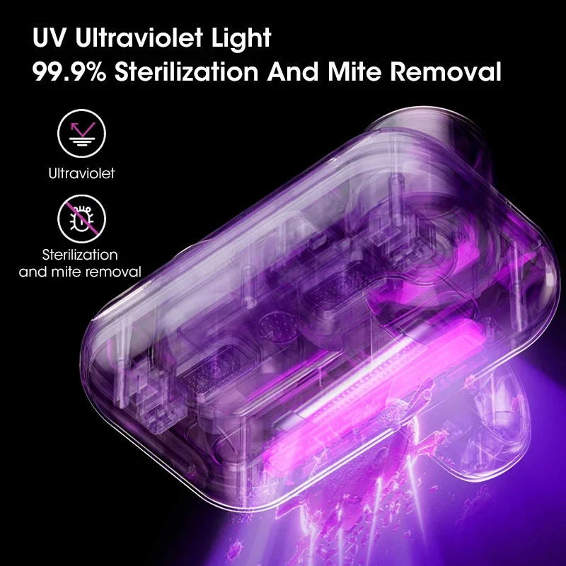 10000Pa UV Mattress Vacuum Mite Remover Cordless Handheld Cleaner Powerful Suction for Cleaning Bed Pillows Clothes Sofa