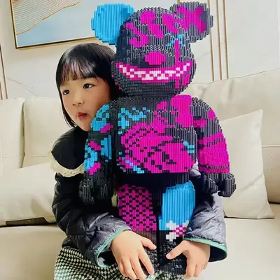 10000pcs 55CM Super Large Series Violent Bear Building Blocks Decoration Small Particle Three Dimensional Assembly Toy