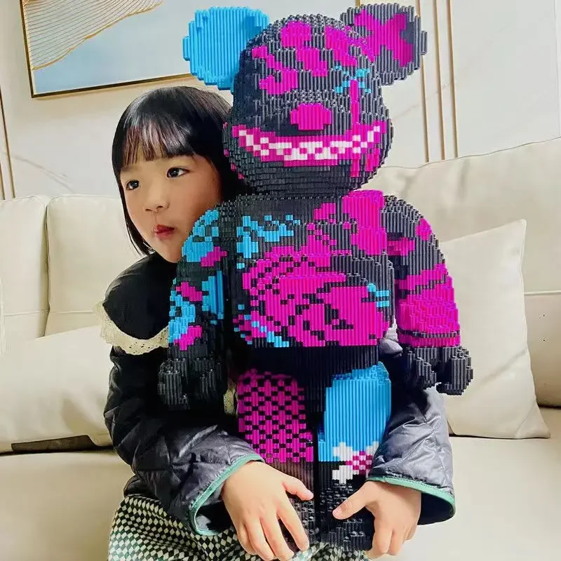 10000pcs 55CM Super Large Series Violent Bear Building Blocks Decoration Small Particle Three Dimensional Assembly Toy