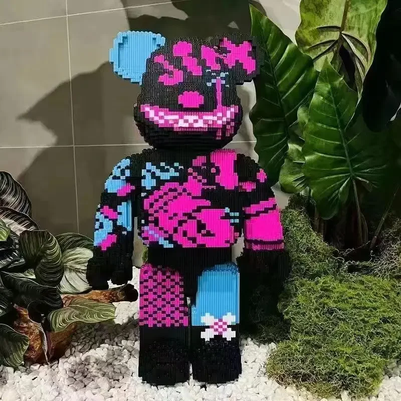 10000pcs 55CM Super Large Series Violent Bear Building Blocks Decoration Small Particle Three Dimensional Assembly Toy