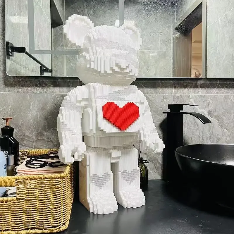 10000pcs 55CM Super Large Series Violent Bear Building Blocks Decoration Small Particle Three Dimensional Assembly Toy