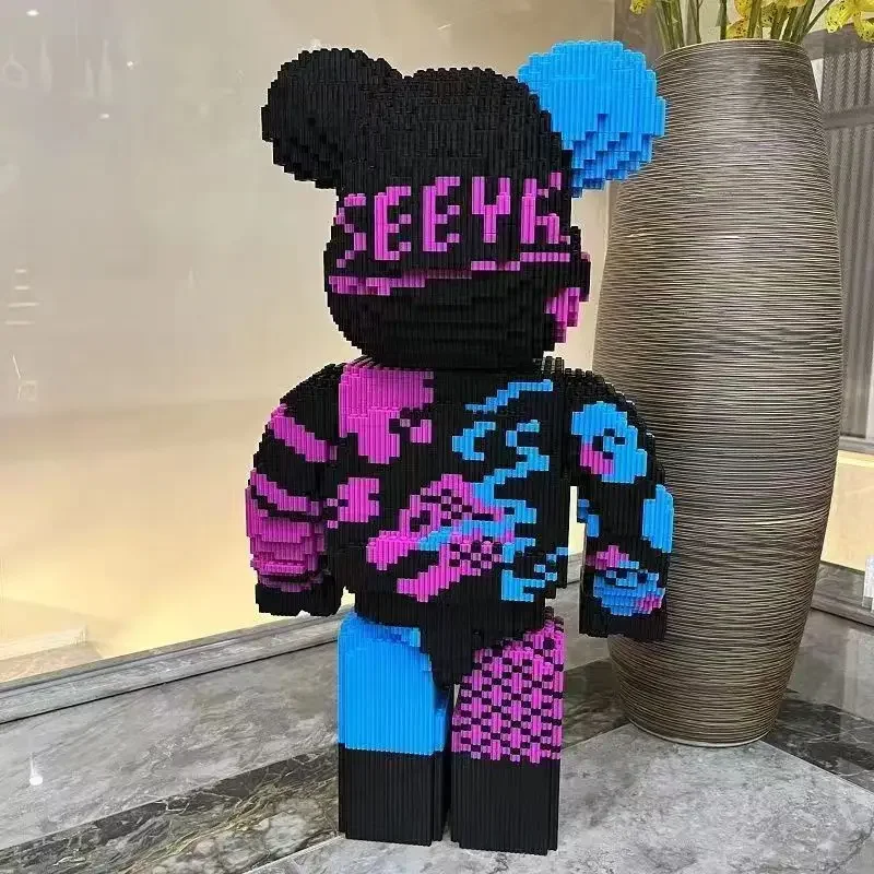 10000pcs 55CM Super Large Series Violent Bear Building Blocks Decoration Small Particle Three Dimensional Assembly Toy