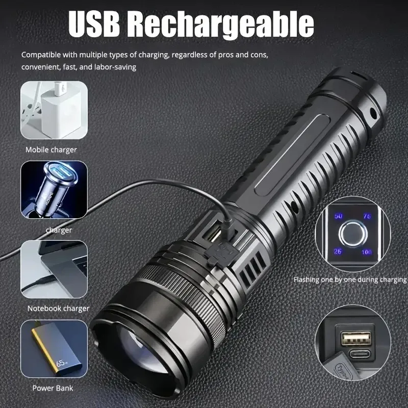 10000W Built-in Battery Flash Light Emergency Spotlights 9km 990000000LM Most Powerful Led Flashlights Tactical Torch 10000W Built-in Battery Flash Light Emergency Spotlights 9km 990000000LM Most Powerful Led Flashlights Tactical Torch
