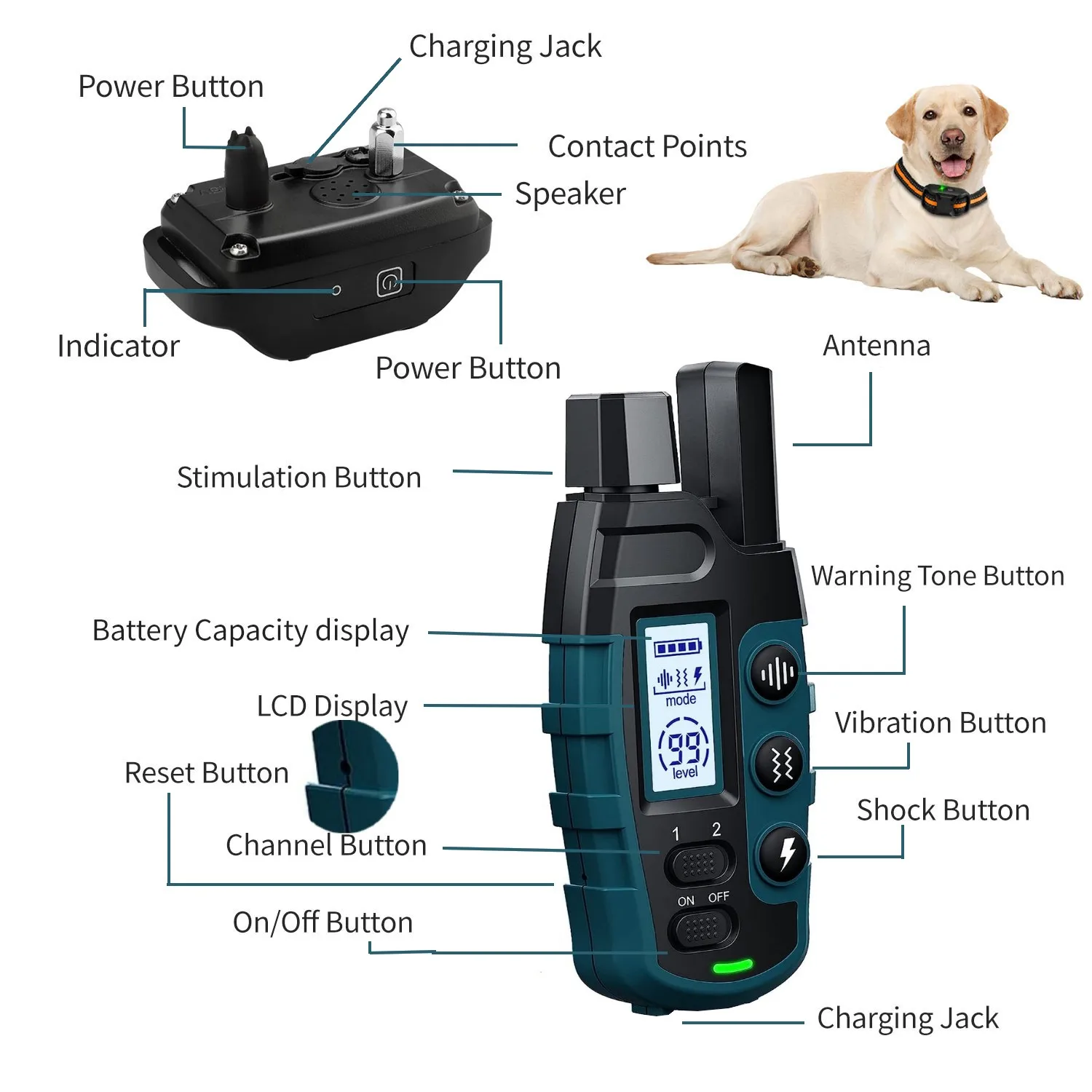 1000M Remote Pet Dog Training Collar IP67 Waterproof Shock Vibration Rechargeable Collar Pet Trainer Anti Bark Stop For 1000M Remote Pet Dog Training Collar IP67 Waterproof Shock Vibration Rechargeable Collar Pet Trainer Anti Bark Stop For