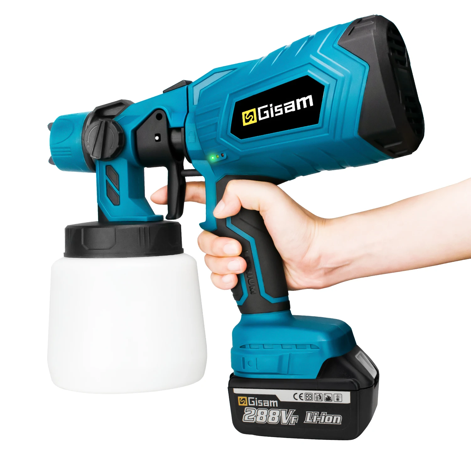 1000ML Cordless Electric Spray Gun High Power HVLP Paint Sprayer Auto Furniture Steel Coating Airbrush 1000ML Cordless Electric Spray Gun High Power HVLP Paint Sprayer Auto Furniture Steel Coating Airbrush