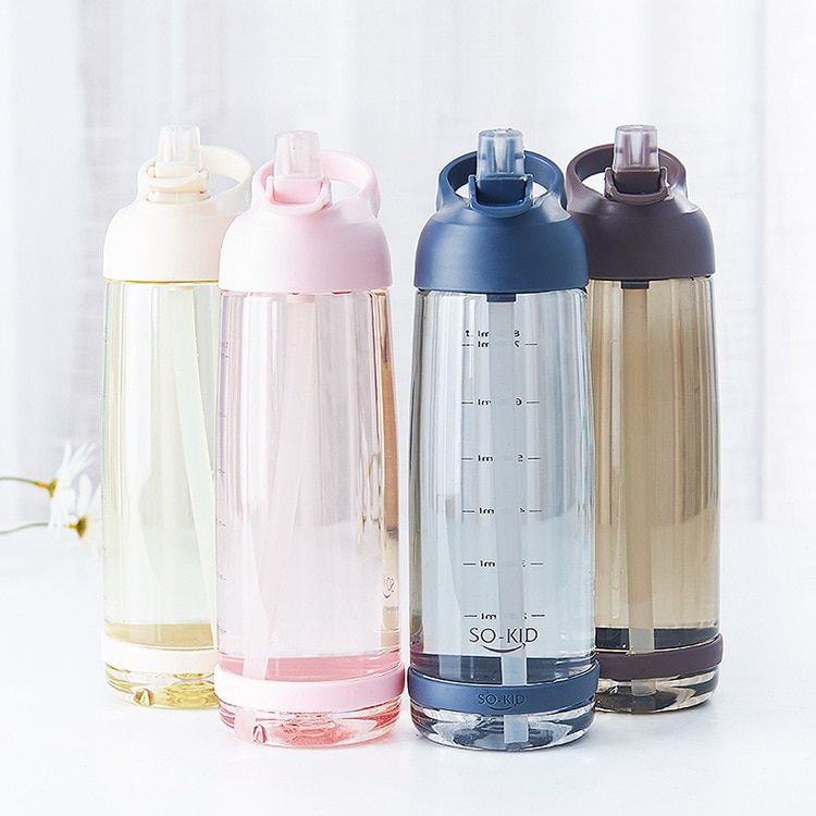 1000ml Water Drink Bottle with Straw