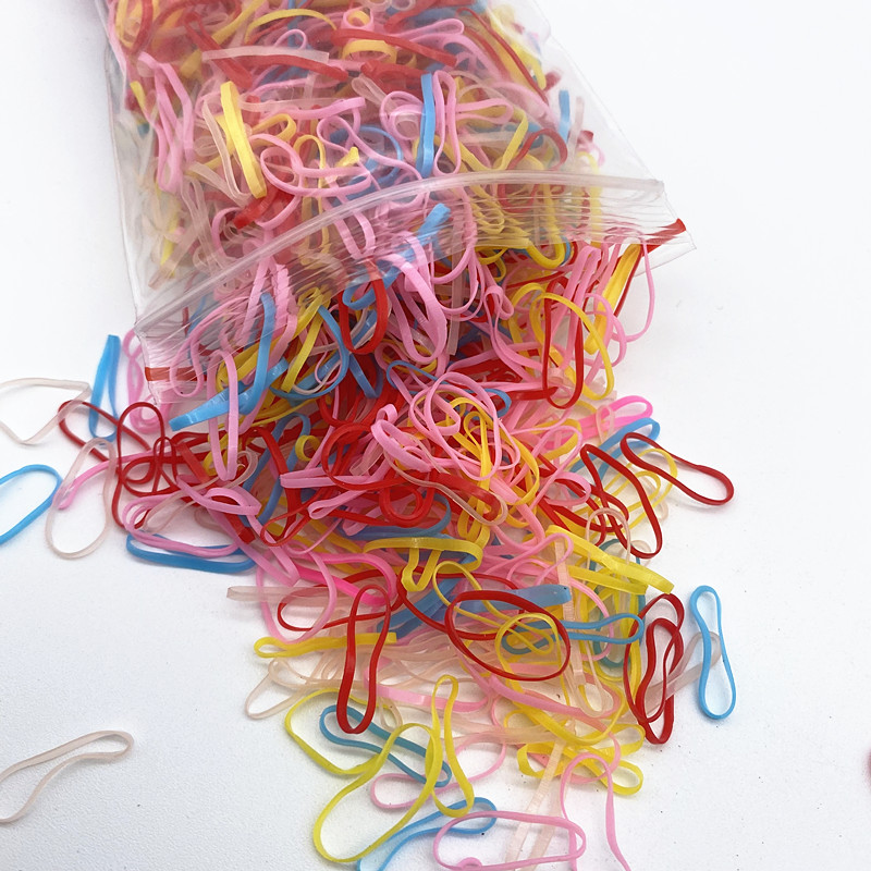 1000pcs Colorful Small Disposable Hair Bands Scrunchie Girls Elastic Rubber Band Ponytail Holder 1000pcs Colorful Small Disposable Hair Bands Scrunchie Girls Elastic Rubber Band Ponytail Holder