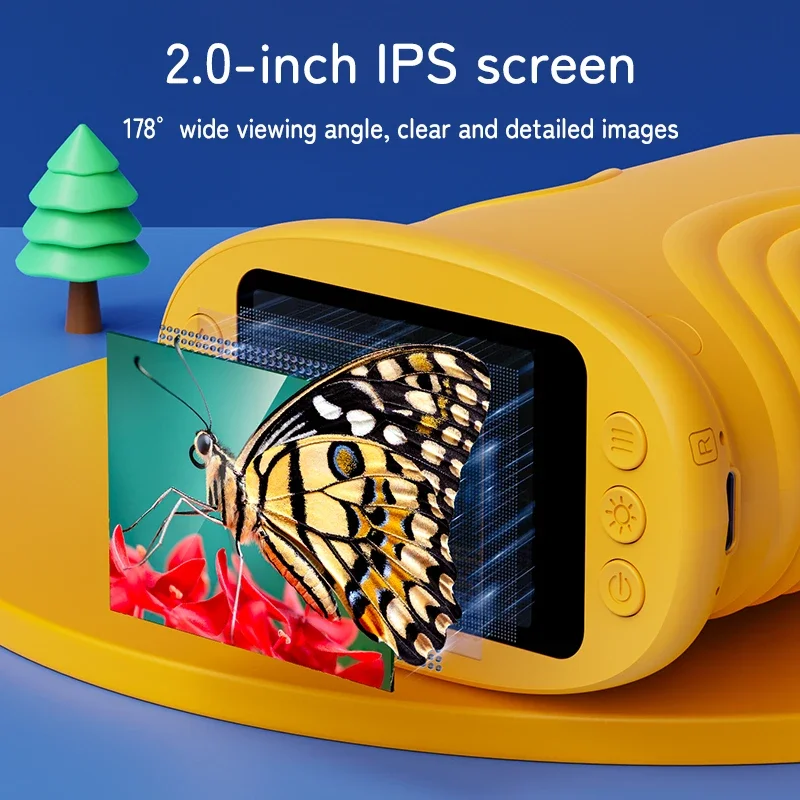 1000X Handheld Microscope for Kids 2.0″ Screen Rechargeable Mini Pocket Digital Microscopes Portable Edu Gift Children