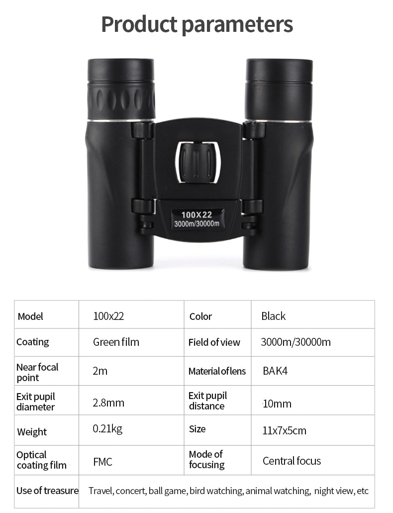 100×22 HD Powerful Binoculars Outdoor 3000M Long Range Folding FMC Optics High Low Light Level Night Vision Camping 100×22 HD Powerful Binoculars Outdoor 3000M Long Range Folding FMC Optics High Low Light Level Night Vision Camping