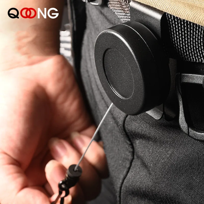 100CM Anti Lost Easy To Pull Buckle Military Gun Rope Keychain Keyring Steel Wire Rope High Resilience Retractable Key